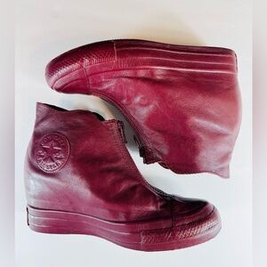 CONVERSE CHUCK TAYLOR ALL STAR LUX SHROUD RED LEATHER SHOES SIZE WOMENS 6.5